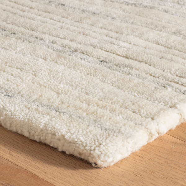 Dash and Albert Rugs Avery Hand Tufted Wool Striped Area Rug in Oatmeal